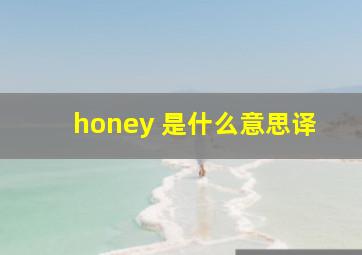 honey 是什么意思译